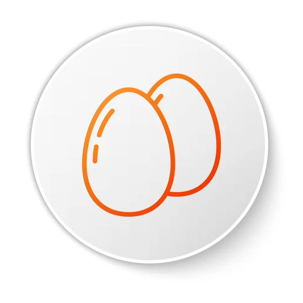 橘线鸡蛋图标孤立在白色背景 白色圆环按钮 — 图库矢量图片