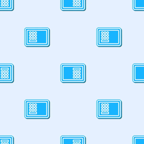 Blauwe Lijn Veilig Pictogram Geïsoleerd Naadloos Patroon Grijze Achtergrond Deur — Stockvector