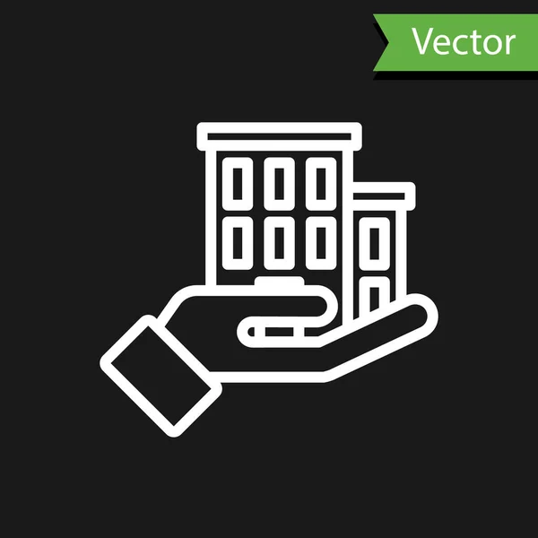 Icono Seguro Casa Blanca Aislado Sobre Fondo Negro Seguridad Seguridad — Vector de stock