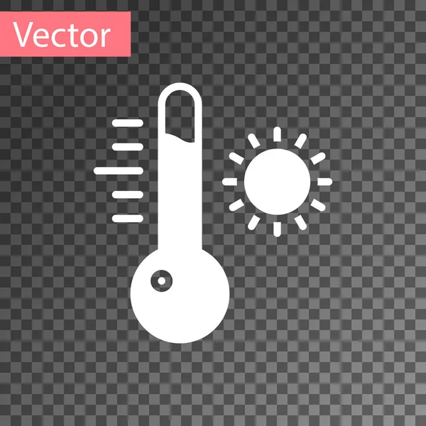 Thermomètre Météorologique Blanc Icône Mesure Isolé Sur Fond Transparent Équipement — Image vectorielle