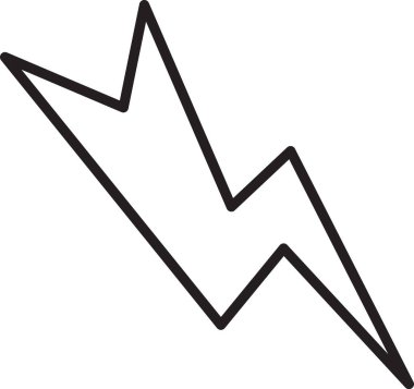 Siyah çizgi Şimşek simgesi beyaz arkaplanda izole edildi. Flaş işareti. Flaş ikonunu yükle. Gök gürültüsü. Yıldırım çarpması. Vektör İllüstrasyonu.