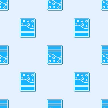 Mavi çizgi Plastik torba dolusu tıbbi kenevir ikonu gri arka planda izole edilmiş pürüzsüz desen. Sağlık tehlikesi. Vektör İllüstrasyonu.