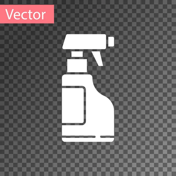 Flacon Pulvérisation Nettoyage Blanc Avec Icône Liquide Détergent Isolé Sur — Image vectorielle