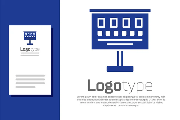 Ikona Blue Eye Test Białym Tle Plakat Badania Wzroku Badaniu — Wektor stockowy