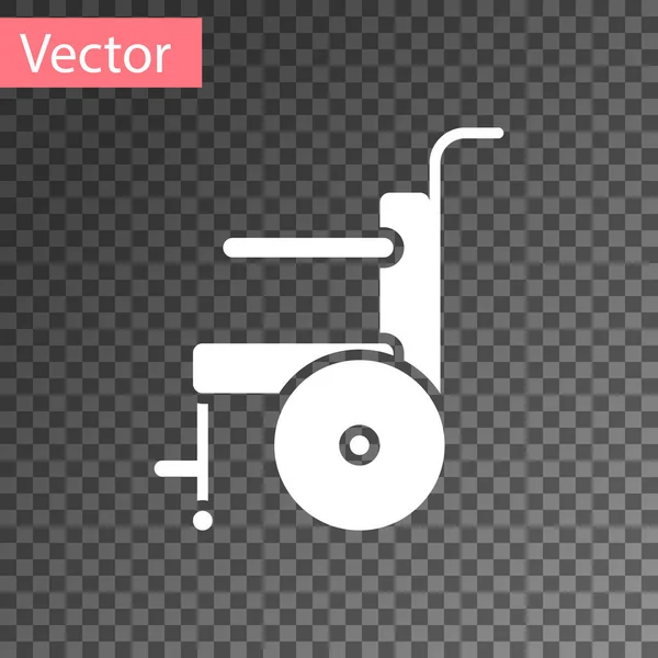 Vit Rullstol För Funktionshindrade Person Ikon Isolerad Transparent Bakgrund Vektor — Stock vektor