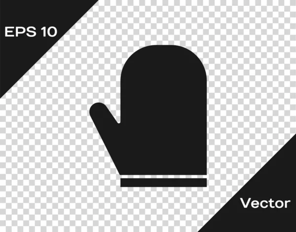 Svart Ugn Handske Ikon Isolerad Transparent Bakgrund Köksgrytlapp Matlagningshandske Vektor — Stock vektor