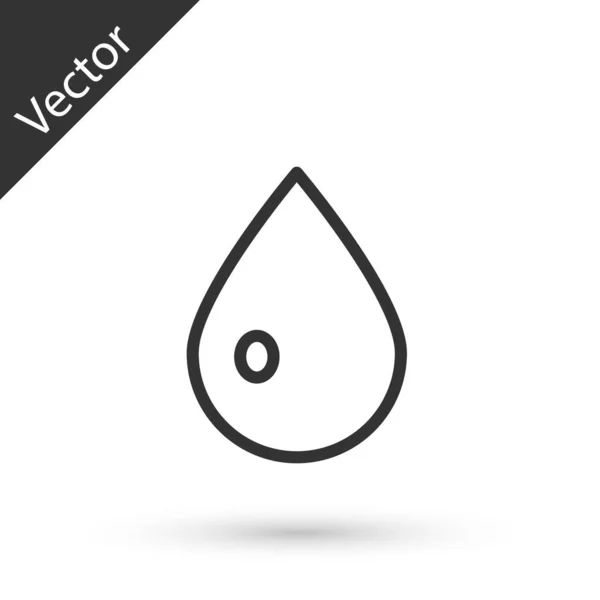 Línea Gris Icono Gota Agua Aislado Sobre Fondo Blanco Ilustración — Vector de stock