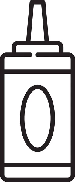 Чорна Лінія Пляшка Шампуню Ізольована Білому Тлі Векторна Ілюстрація — стоковий вектор