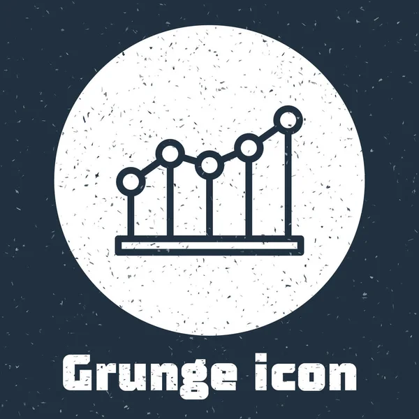 Grunge Line Pie Diagramm Infografik Symbol Isoliert Auf Grauem Hintergrund — Stockvektor