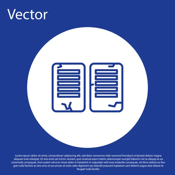 Blue Line Commandments Icon Isolated Blue Background Gods Law Concept — Stock Vector