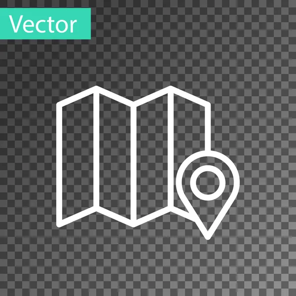 Linha Branca Localização Floresta Ícone Mapa Isolado Fundo Transparente Ilustração — Vetor de Stock