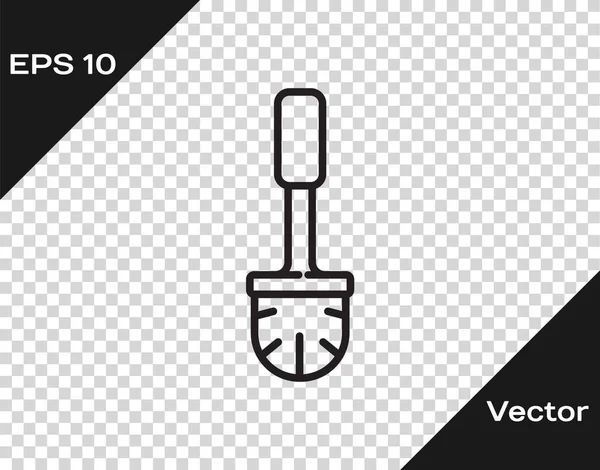 Schwarze Linie Toilettenbürste Symbol Isoliert Auf Transparentem Hintergrund Vektorillustration — Stockvektor