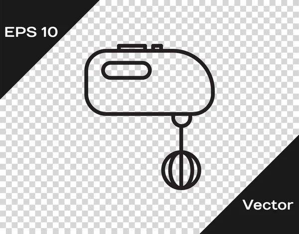 Schwarze Linie Elektromixer Symbol Isoliert Auf Transparentem Hintergrund Küchenmixer Vektorillustration — Stockvektor