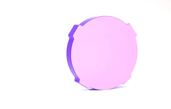 Μοβ Φεγγάρι εικονίδιο απομονωμένο σε λευκό φόντο. Μινιμαλιστική έννοια. 3d απεικόνιση 3D καθιστούν — Φωτογραφία Αρχείου