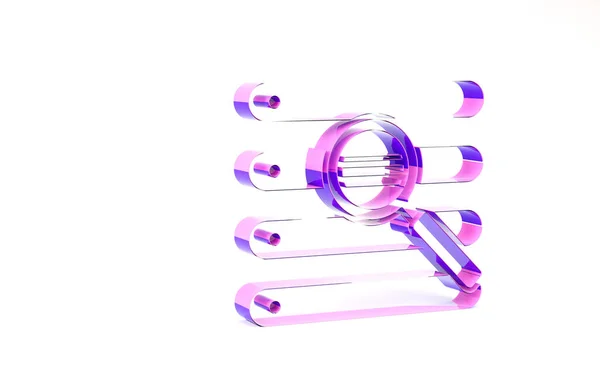 Purple Buscar en un icono de la ventana del navegador aislado sobre fondo blanco. Concepto minimalista. 3D ilustración 3D render — Foto de Stock