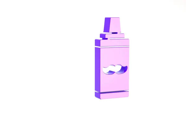 Icône de mousse gel rasage violet isolé sur fond blanc. Crème à raser. Concept de minimalisme. Illustration 3D rendu 3D — Photo