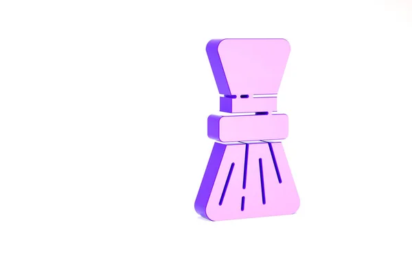 Ícone de escova de barbear roxo isolado no fundo branco. Símbolo da barbearia. Conceito de minimalismo. 3D ilustração 3D render — Fotografia de Stock