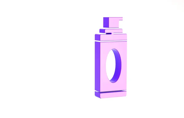 Roxo ícone de espuma gel de barbear isolado no fundo branco. Creme de barbear. Conceito de minimalismo. 3D ilustração 3D render — Fotografia de Stock