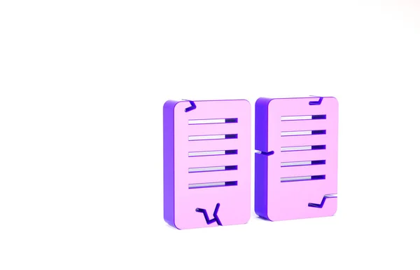 Фиолетовый Значок заповедей выделен на белом фоне. Концепция закона Бога. Концепция минимализма. 3D-рендеринг — стоковое фото