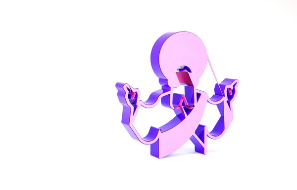 Icône violette Jésus Christ isolée sur fond blanc. Concept de minimalisme. Illustration 3D rendu 3D — Photo