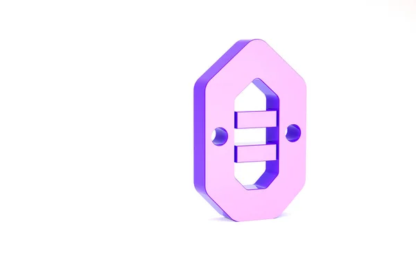 Purple Rafting boot pictogram geïsoleerd op witte achtergrond. Opblaasbare boot. Watersport, extreme sporten, vakantie, vakantie. Minimalisme concept. 3d illustratie 3D renderen — Stockfoto