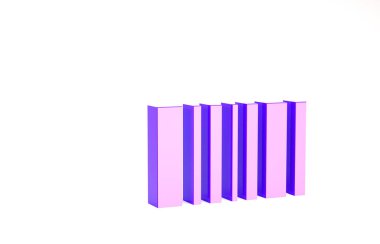 Mor Barkod simgesi beyaz arkaplanda izole edildi. Minimalizm kavramı. 3d illüstrasyon 3B canlandırma