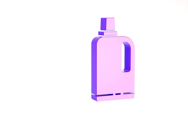 Icono suavizante de tela púrpura aislado sobre fondo blanco. Detergente líquido para ropa, acondicionador, agente de limpieza, lejía. Concepto minimalista. 3D ilustración 3D render — Foto de Stock