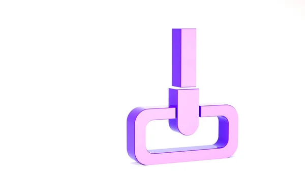 Icône Purple Mop isolée sur fond blanc. Concept de service de nettoyage. Concept de minimalisme. Illustration 3D rendu 3D — Photo