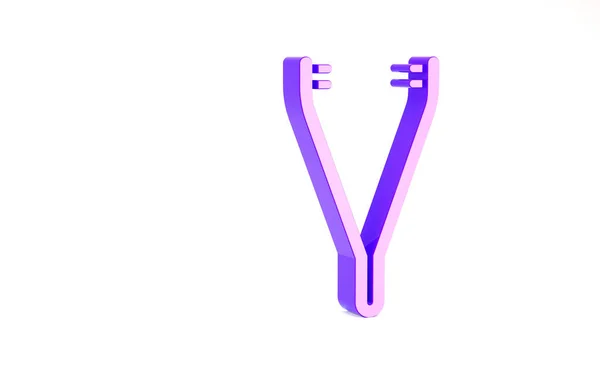 Purple Medical pincet pictogram geïsoleerd op witte achtergrond. Geneeskunde en gezondheid. Anatomische pincet. Minimalisme concept. 3d illustratie 3D renderen — Stockfoto