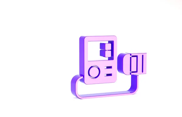 Icono de presión arterial púrpura aislado sobre fondo blanco. Concepto minimalista. 3D ilustración 3D render — Foto de Stock