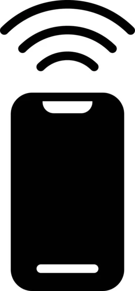 Μαύρο Ασύρματο Εικονίδιο Smartphone Απομονωμένο Λευκό Φόντο Διάνυσμα — Διανυσματικό Αρχείο