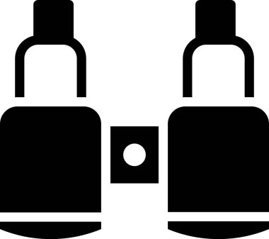 Beyaz arkaplanda siyah dürbün simgesi izole edildi. Yazılım işareti bul. Casus ekipman sembolü. Vektör.