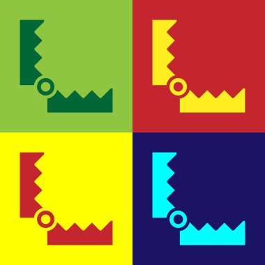 Pop Art Trap av ikonu renk arkaplanında izole edildi. Vektör.