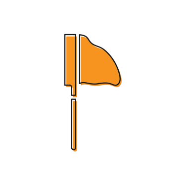 Beyaz zemin üzerinde balık ikonu olan turuncu balıkçı ağı. Vektör.