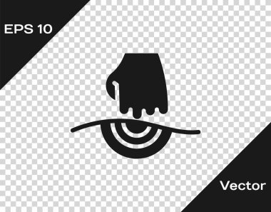 Siyah Masaj simgesi şeffaf arkaplanda izole edildi. Rahatlatıcı, boş zaman. Vektör.