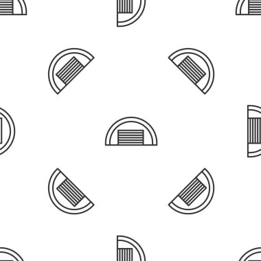 Gri çizgi Garaj ikonu beyaz arka planda kusursuz desen izole etti. Vektör.