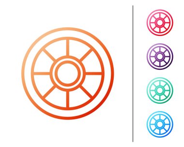 Kırmızı çizgi Güvenli simgesi beyaz arkaplanda izole edildi. Kapı, şifreli bir banka kasası. Güvenilir Veri Koruma. Renk simgelerini ayarla. Vektör.