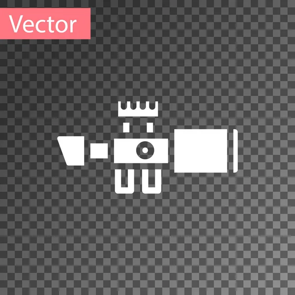 Bílý Odstřelovač Optický Zrak Ikona Izolované Průhledném Pozadí Sniper Scope — Stockový vektor