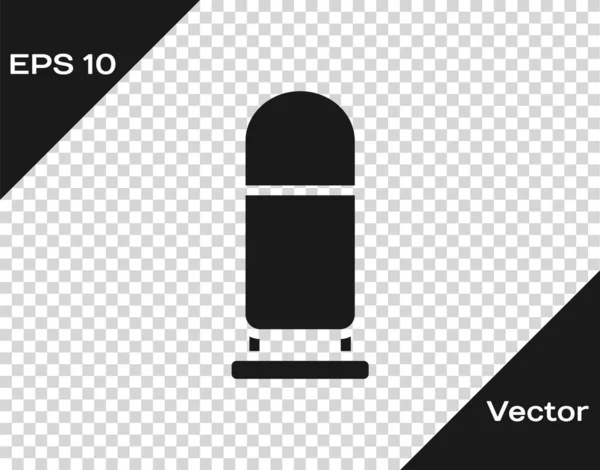 Black Bullet Symbol Isoliert Auf Transparentem Hintergrund Vektor — Stockvektor