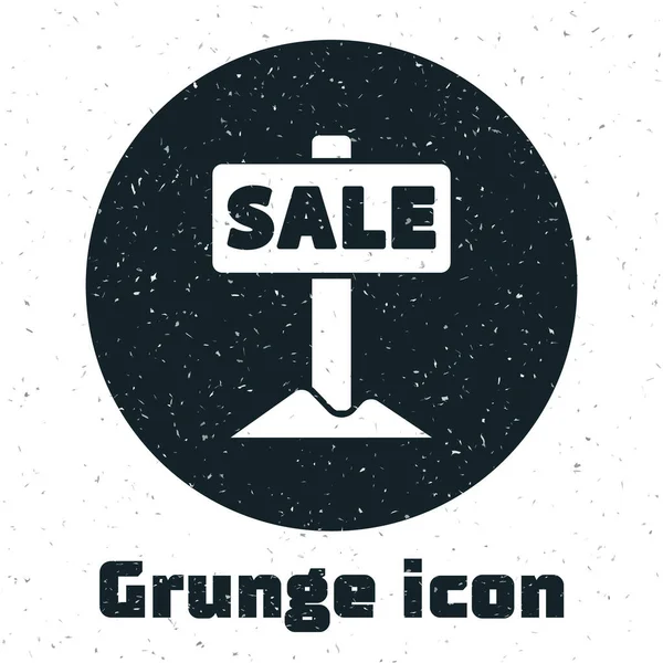 Grunge Signo Colgante Con Texto Icono Venta Aislado Sobre Fondo — Vector de stock