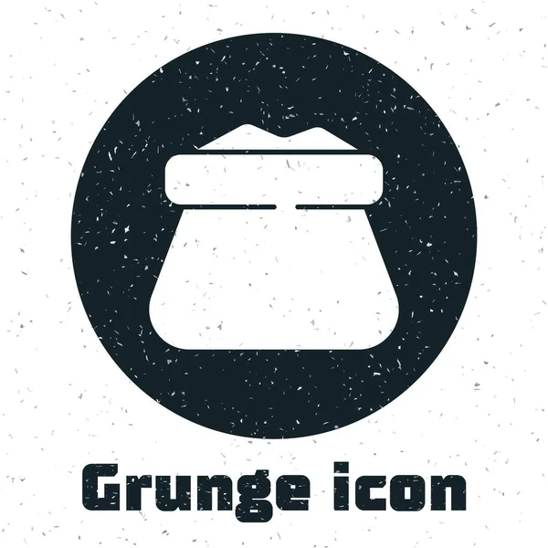 Grunge Full Sack Symbol Isoliert Auf Weißem Hintergrund Monochrome Vintage — Stockvektor