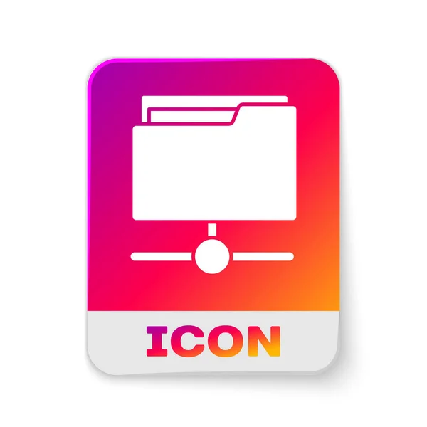 Hvitt Ftp Folderikon Isolert Hvit Bakgrunn Programvareoppdatering Overføringsprotokoll Ruter Teamarbeid – stockvektor