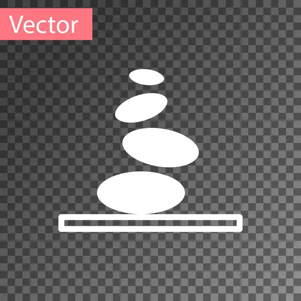 Pilha Branca Ícone Pedras Quentes Isolado Fundo Transparente Acessório Salão — Vetor de Stock