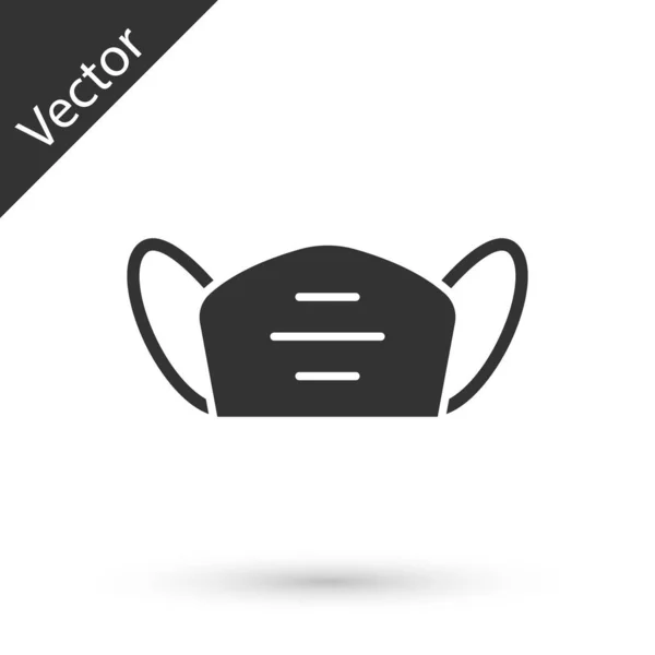 Icono Máscara Protectora Médica Gris Aislado Sobre Fondo Blanco Vector — Vector de stock