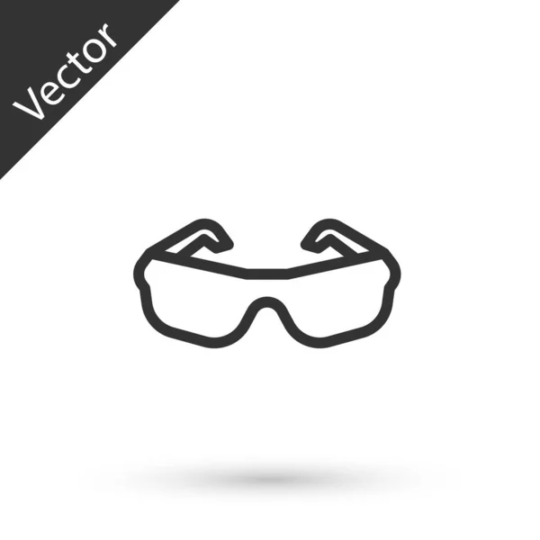 Grey Line Glasses Icon Isolated White Background Eyeglass Frame Symbol — Stock Vector