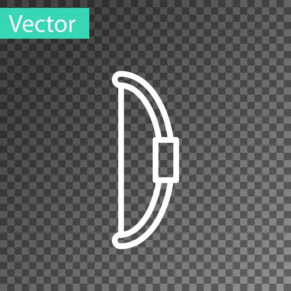 Bílá Čára Ikona Luku Izolované Průhledném Pozadí Vektor — Stockový vektor