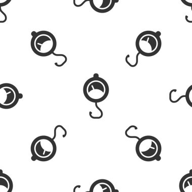 Gri yay ölçekli ikon, beyaz arkaplandaki kusursuz deseni izole etti. Tartı için denge. Ağırlığın belirlenmesi. Vektör.