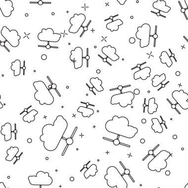 Siyah çizgi ağ bulut bağlantı simgesi beyaz arkaplanda izole edilmiş pürüzsüz desen. Sosyal teknoloji. Bulut hesaplama konsepti. Vektör.