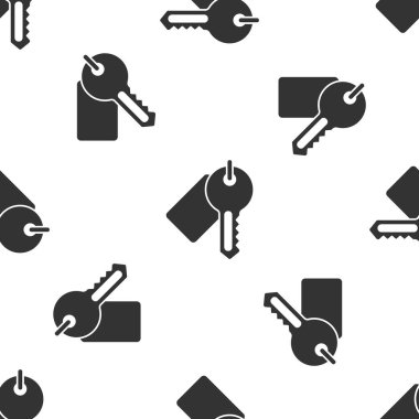 Gri İşaretli anahtar simgesi beyaz arka planda izole edilmiş kusursuz desen. Vektör.