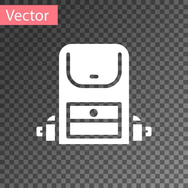 Weißes Wanderrucksack Symbol Isoliert Auf Transparentem Hintergrund Camping Und Bergwanderrucksack — Stockvektor